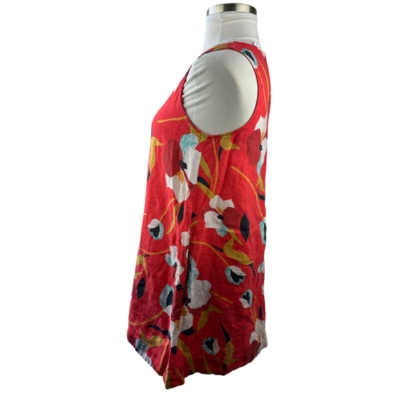 2 100% Linen Dresses Sigrid Olsen Nicole Miller Floral Tropical Vacation Large - Picture 7 of 16